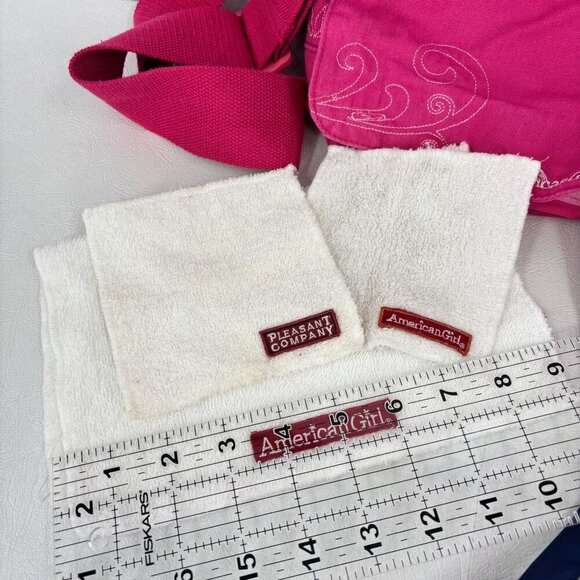 American Girl Accessories Lot Crossbody Purse Skate Bag Satin Blanket Cleansing - Picture 3 of 16